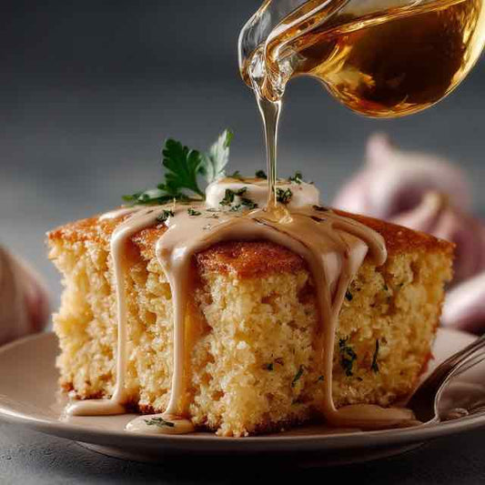 Savory Cornbread Slice with Honey Butter Glaze