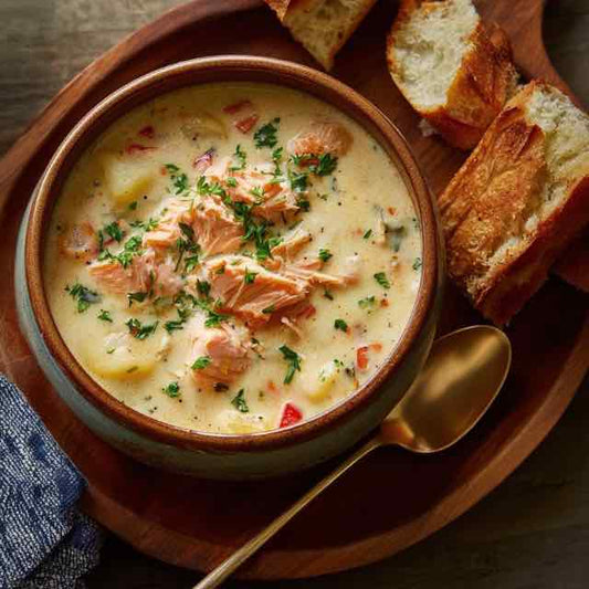 Creamy Salmon Chowder with Potatoes and Herbs